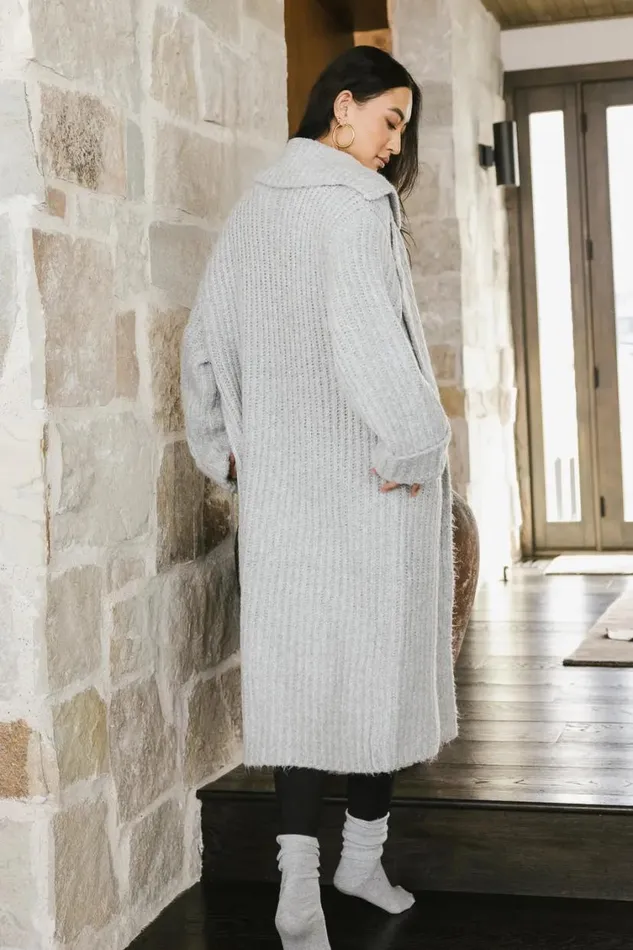 Outerwear Women Bohme Emily Long Cardigan In Grey Grey