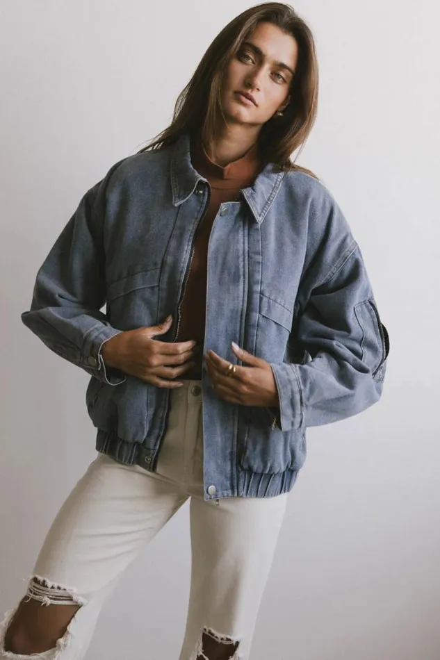 Outerwear Women Bohme Maeve Denim Bomber Jacket