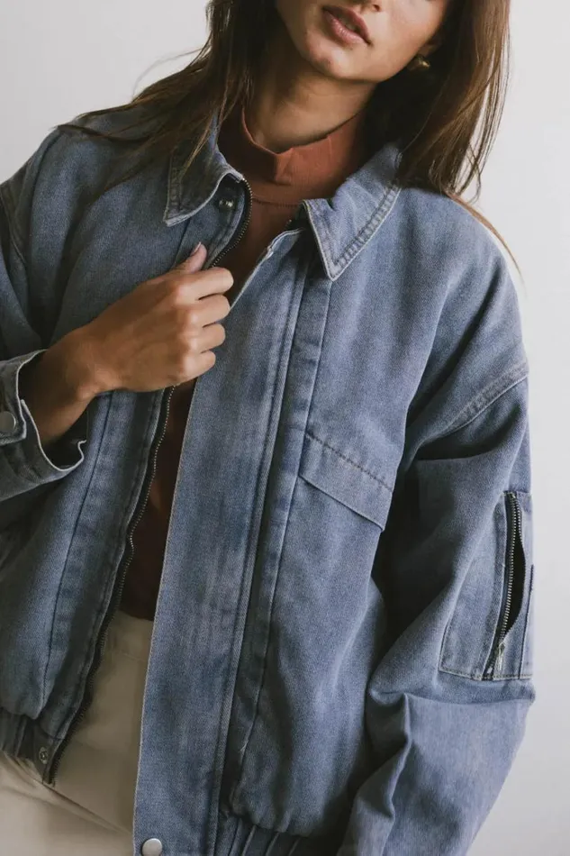 Outerwear Women Bohme Maeve Denim Bomber Jacket