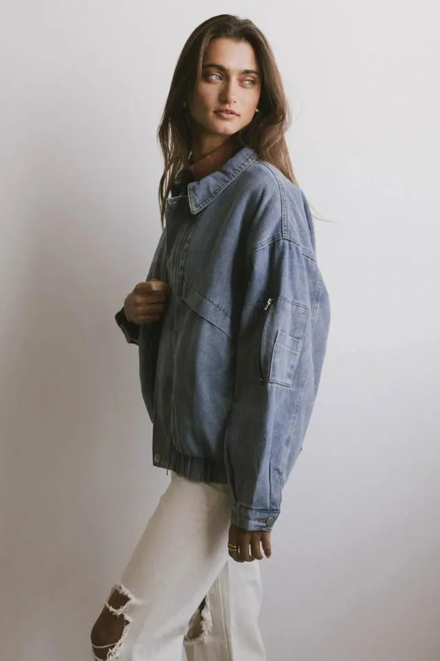 Outerwear Women Bohme Maeve Denim Bomber Jacket