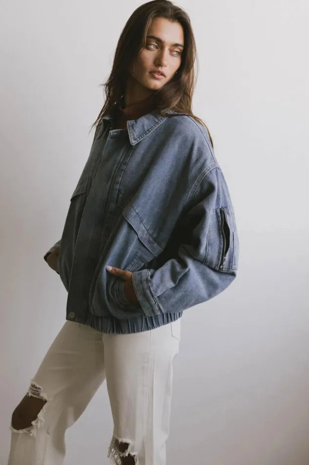 Outerwear Women Bohme Maeve Denim Bomber Jacket