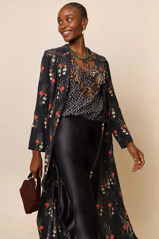 Outerwear Women RIXO Felicity Black Cherry Blossom