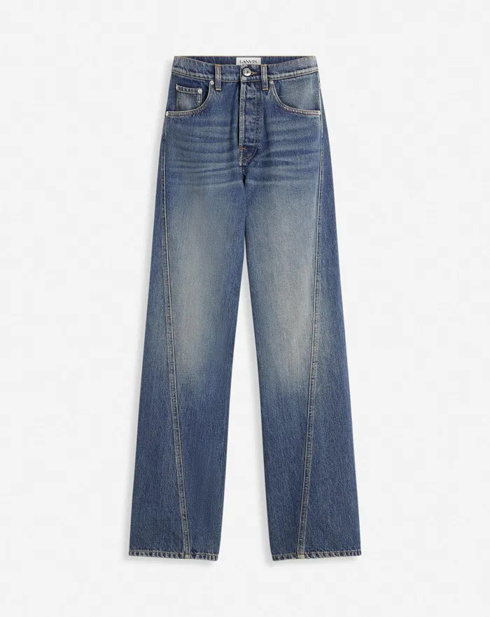 Pants and Shorts Men LANVIN Twisted StraightLeg Pants Light Blue