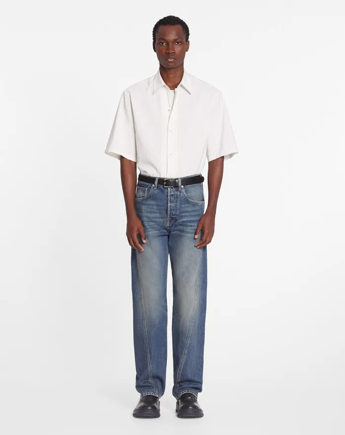 Pants and Shorts Men LANVIN Twisted StraightLeg Pants Light Blue