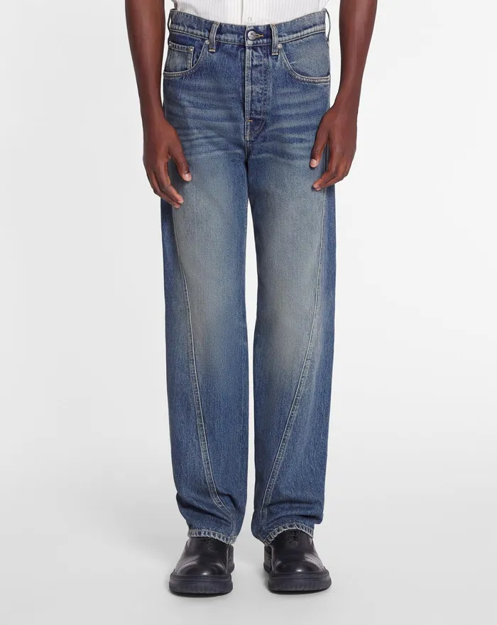 Pants and Shorts Men LANVIN Twisted StraightLeg Pants Light Blue