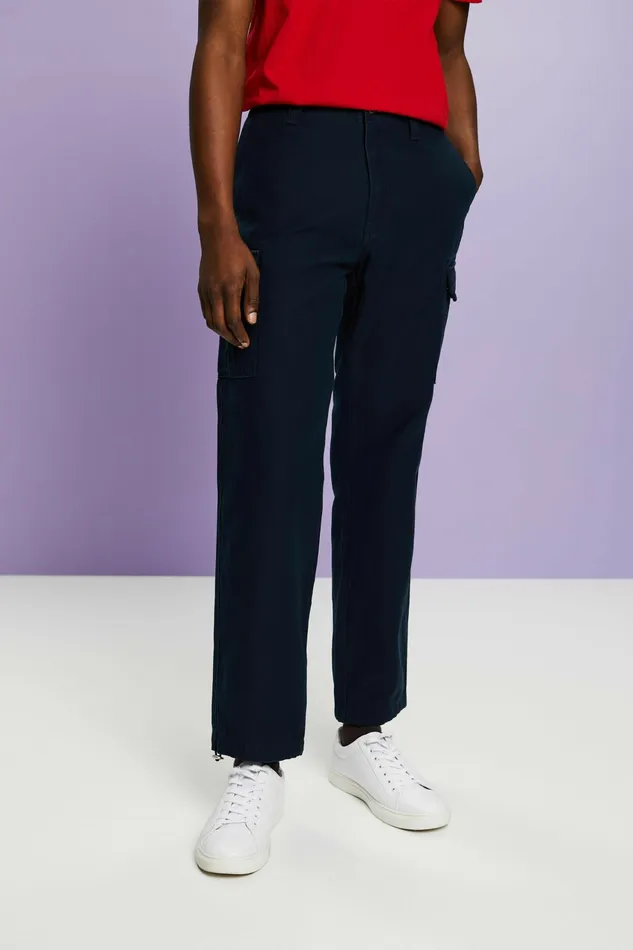 Pants Joggers Men Esprit Cotton Cargo Pants Navy