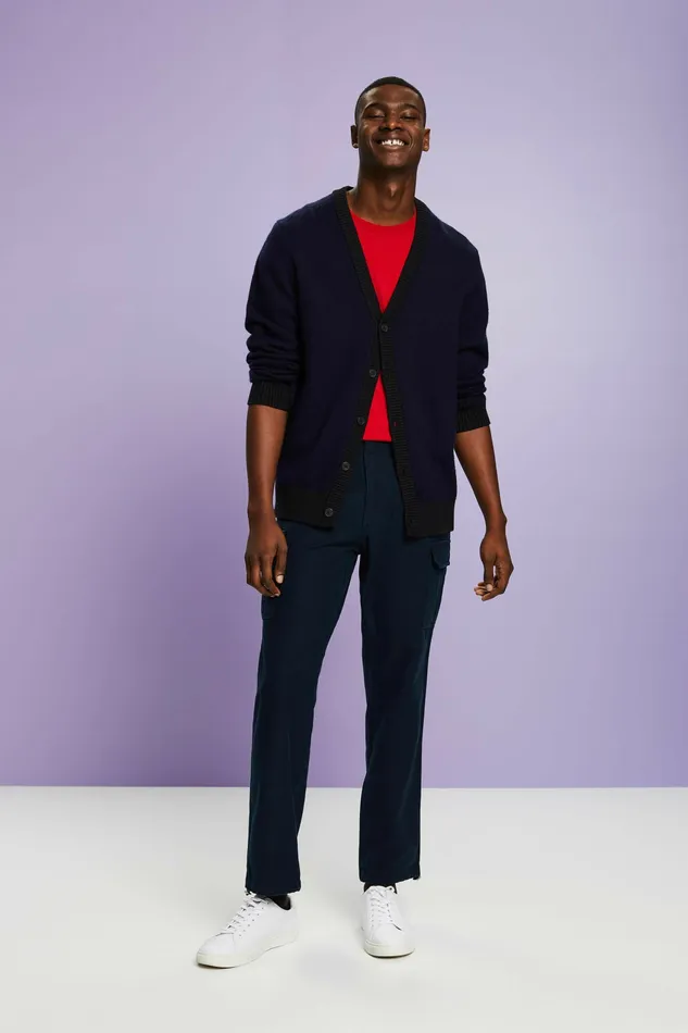 Pants Joggers Men Esprit Cotton Cargo Pants Navy