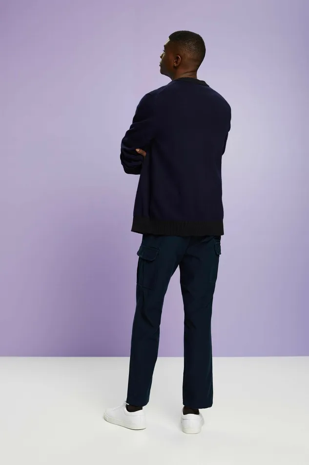 Pants Joggers Men Esprit Cotton Cargo Pants Navy