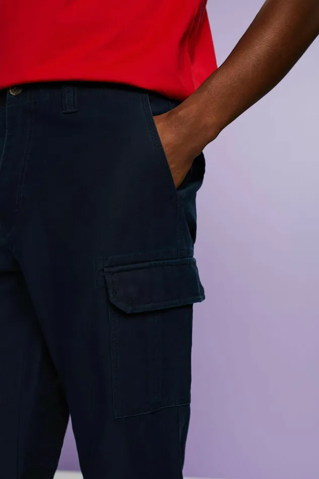 Pants Joggers Men Esprit Cotton Cargo Pants Navy
