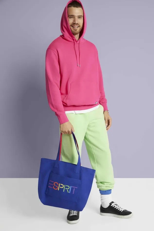 Pants Joggers Men Esprit Cotton Fleece Logo Sweatpants Light Green