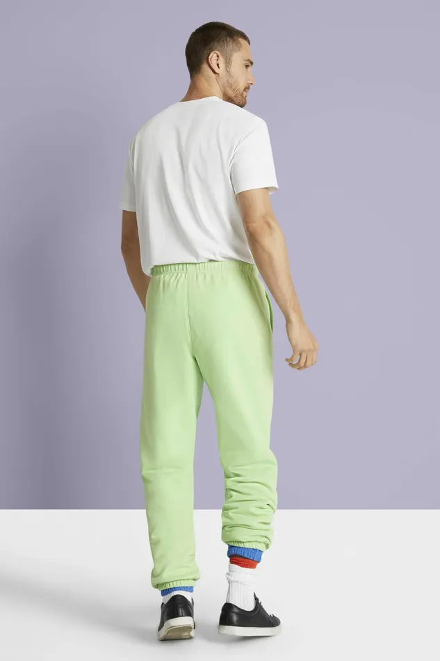 Pants Joggers Men Esprit Cotton Fleece Logo Sweatpants Light Green