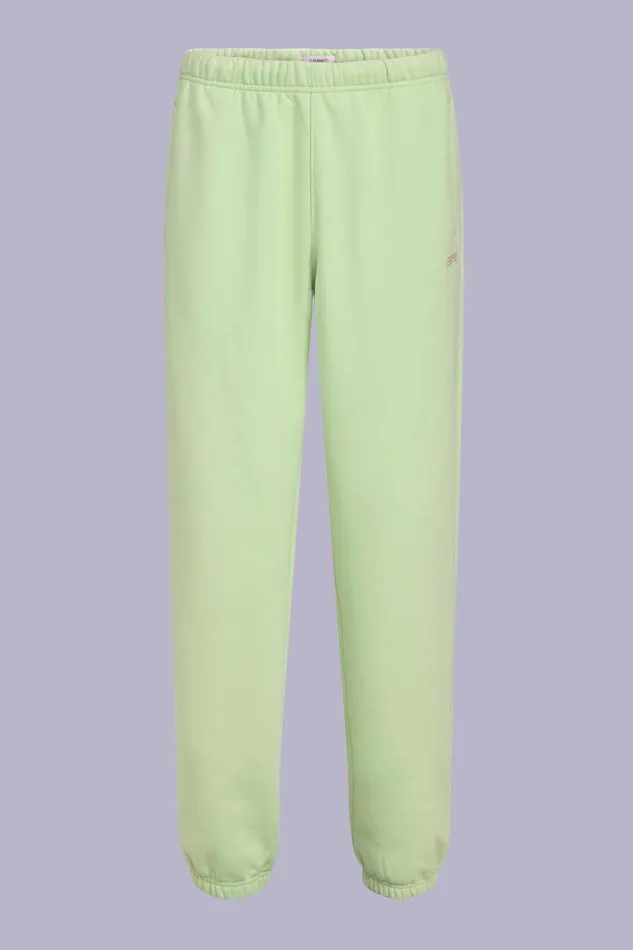 Pants Joggers Men Esprit Cotton Fleece Logo Sweatpants Light Green