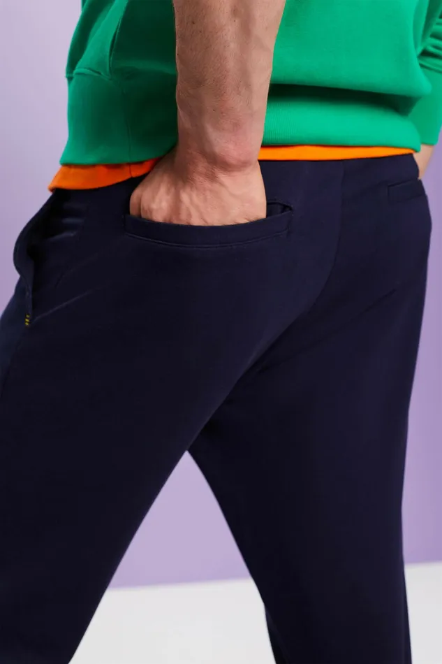 Pants Joggers Men Esprit Organic CottonBlend Straight Pants Blue Rinse
