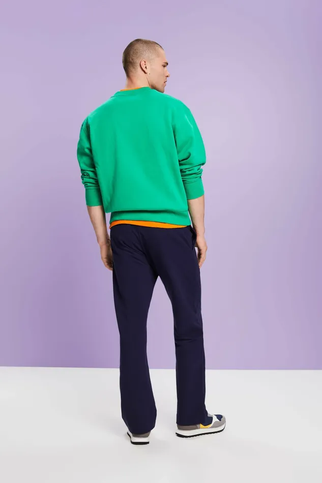 Pants Joggers Men Esprit Organic CottonBlend Straight Pants Blue Rinse