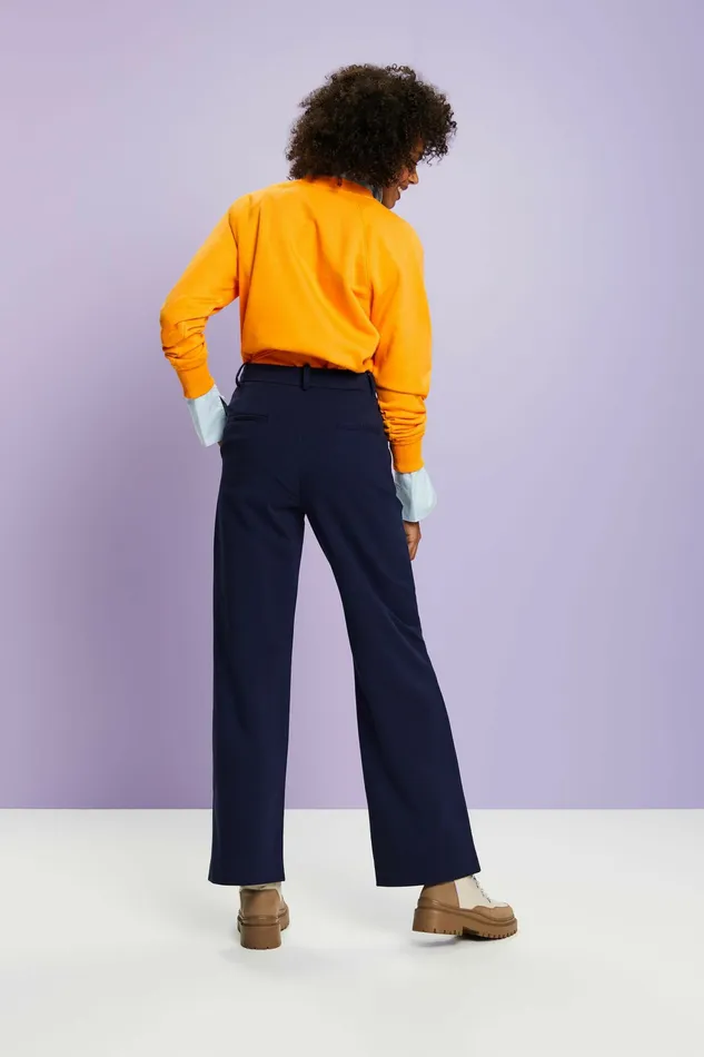 Pants Joggers Women Esprit Organic Cotton Knitted Pants Blue Rinse