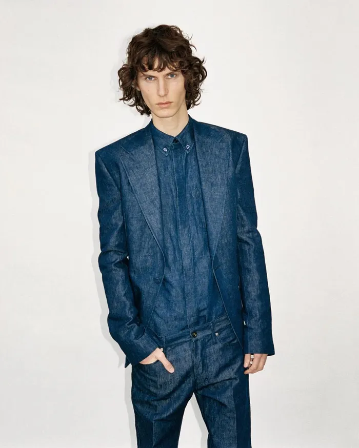 Pants Men Gabriela Hearst Preston Five Pocket Pant In Recycled Cotton Linen Denim