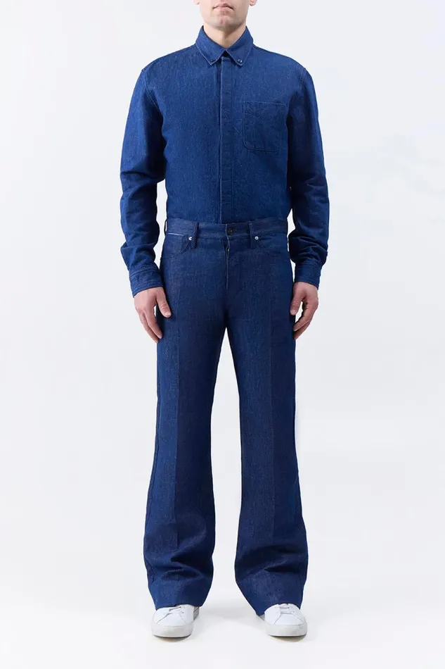 Pants Men Gabriela Hearst Preston Five Pocket Pant In Recycled Cotton Linen Denim