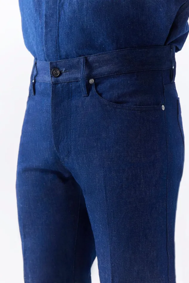 Pants Men Gabriela Hearst Preston Five Pocket Pant In Recycled Cotton Linen Denim