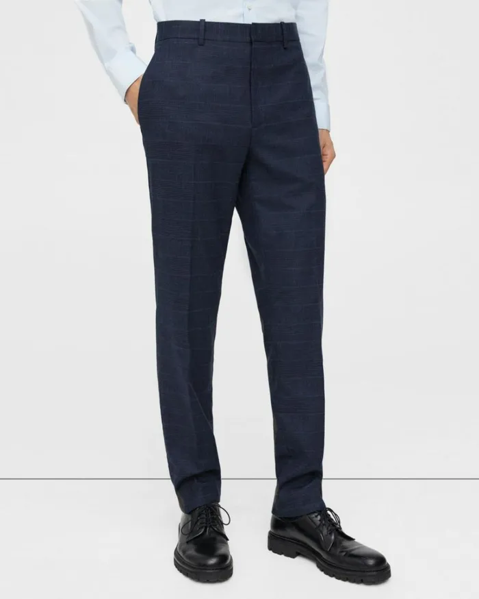Pants Men Theory Mayer Pant In Checked WoolCotton Baltic Multi Pants Men Theory Mayer Pant In Checked WoolCotton Baltic Multi