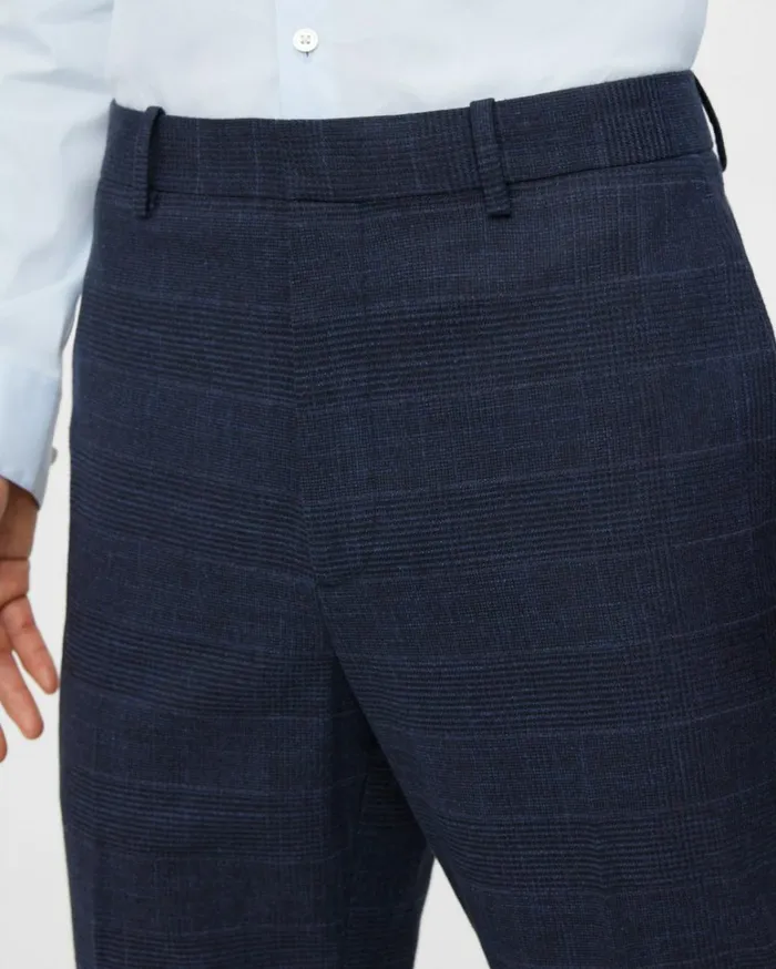 Pants Men Theory Mayer Pant In Checked WoolCotton Baltic Multi Pants Men Theory Mayer Pant In Checked WoolCotton Baltic Multi