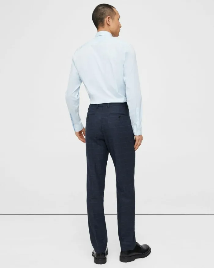 Pants Men Theory Mayer Pant In Checked WoolCotton Baltic Multi Pants Men Theory Mayer Pant In Checked WoolCotton Baltic Multi