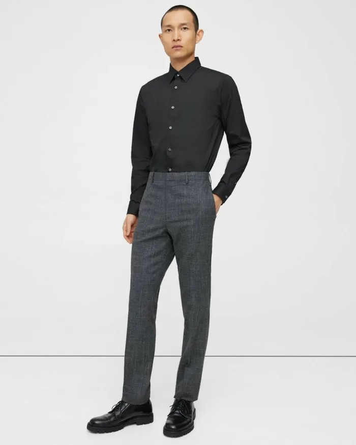 Pants Men Theory Mayer Pant In Checked WoolCotton Pestle Multi