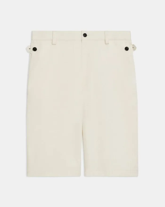 Pants Men Theory Short In Cotton Twill Pearl