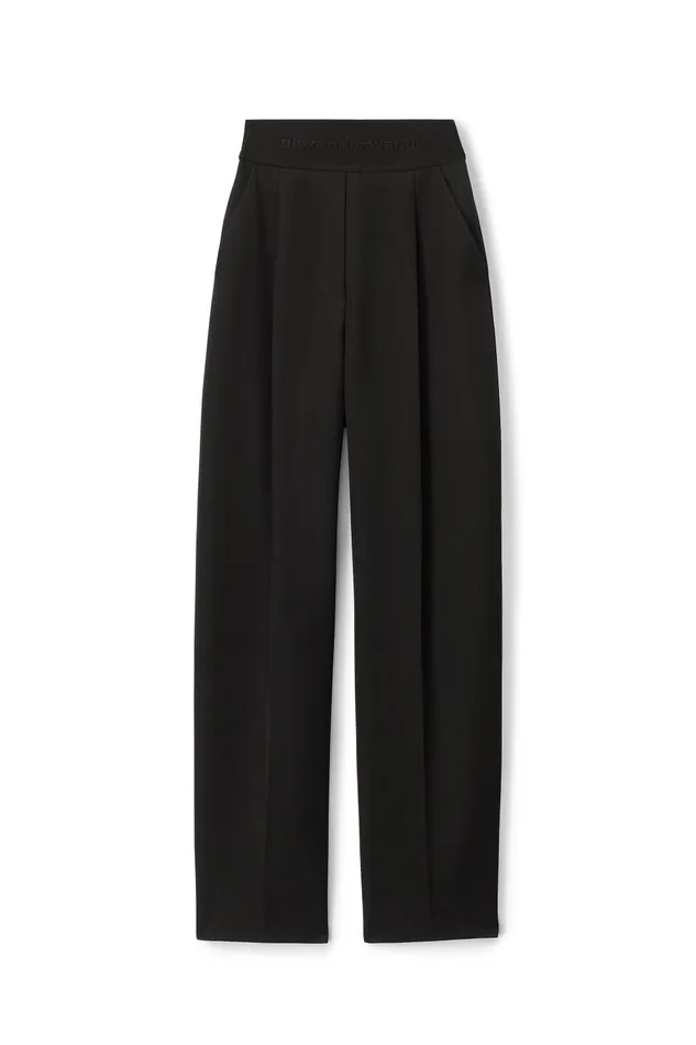 Pants Women Alexander Wang High Waisted Trouser With Logo Waistband