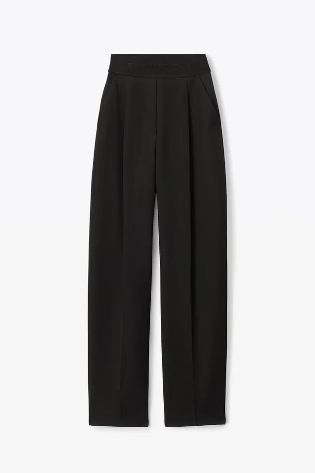 Pants Women Alexander Wang High Waisted Trouser With Logo Waistband
