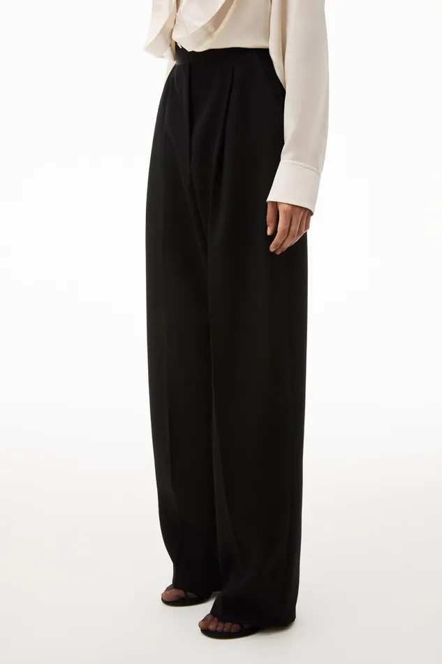 Pants Women Alexander Wang High Waisted Trouser With Logo Waistband