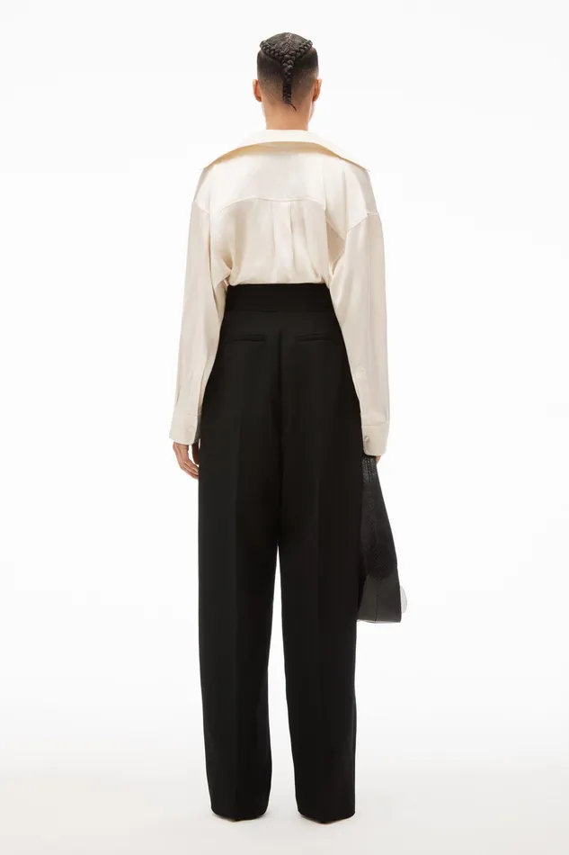 Pants Women Alexander Wang High Waisted Trouser With Logo Waistband
