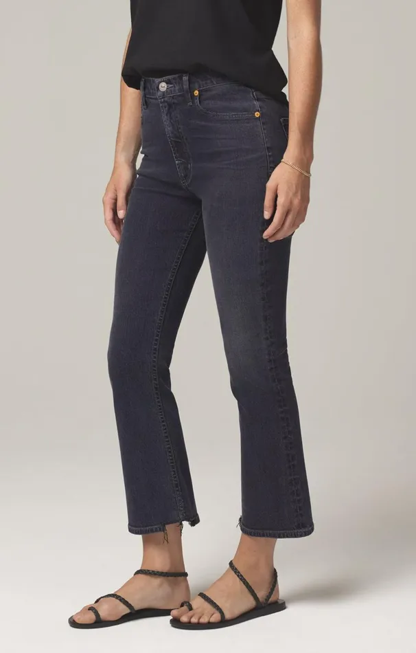 Pants Women Citizens Of Humanity Demy Cropped Flare Denim In Monochrome Monochrome