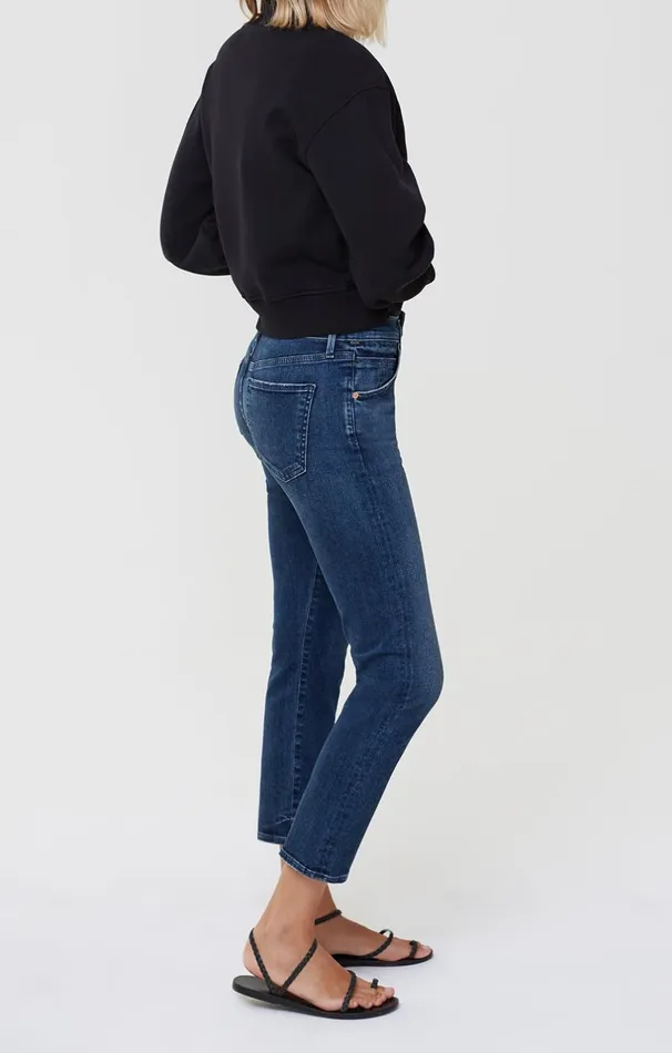 Pants Women Citizens Of Humanity Elsa Mid Rise Slim Fit Crop In Night Tide Night Tide