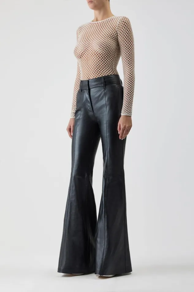 Pants Women Gabriela Hearst Rhein Pant In Black Metallic Nappa Leather