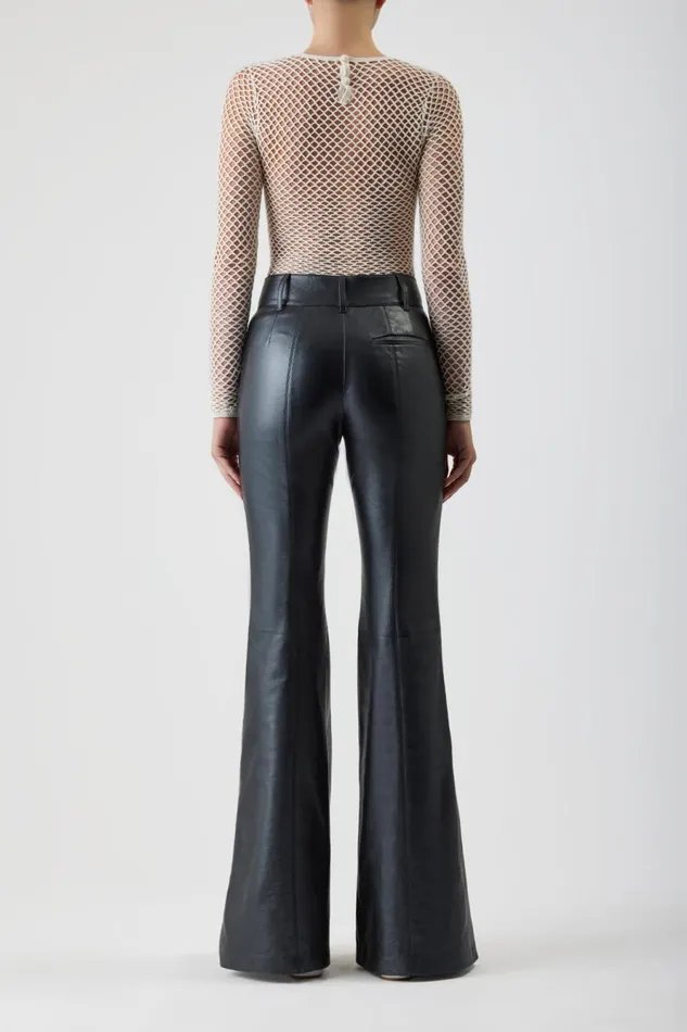 Pants Women Gabriela Hearst Rhein Pant In Black Metallic Nappa Leather