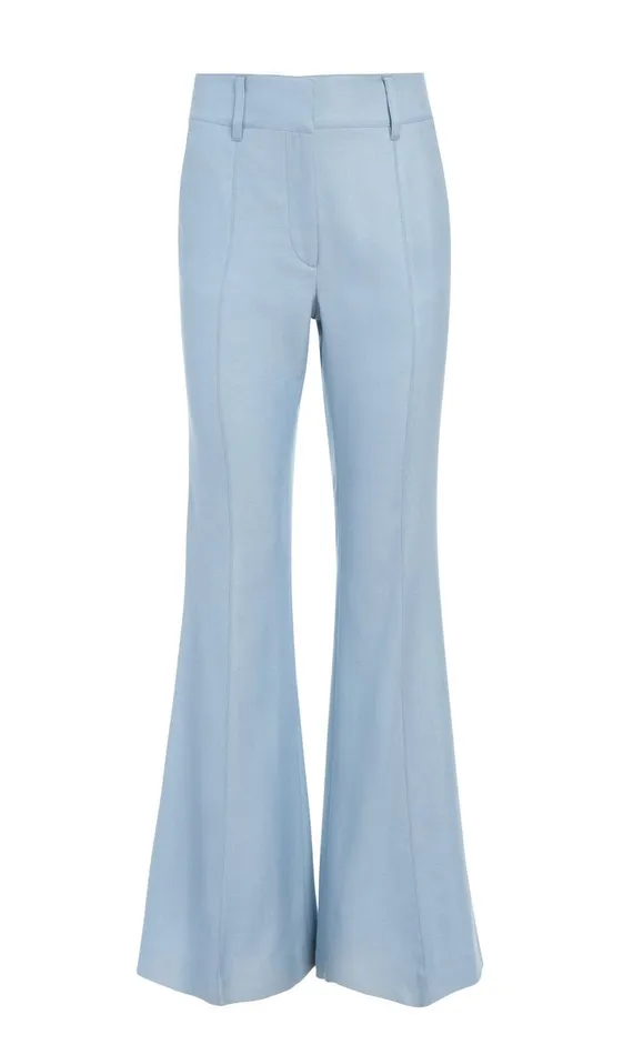 Pants Women Gabriela Hearst Rhein Pant In Stone Blue Silk Virgin Wool