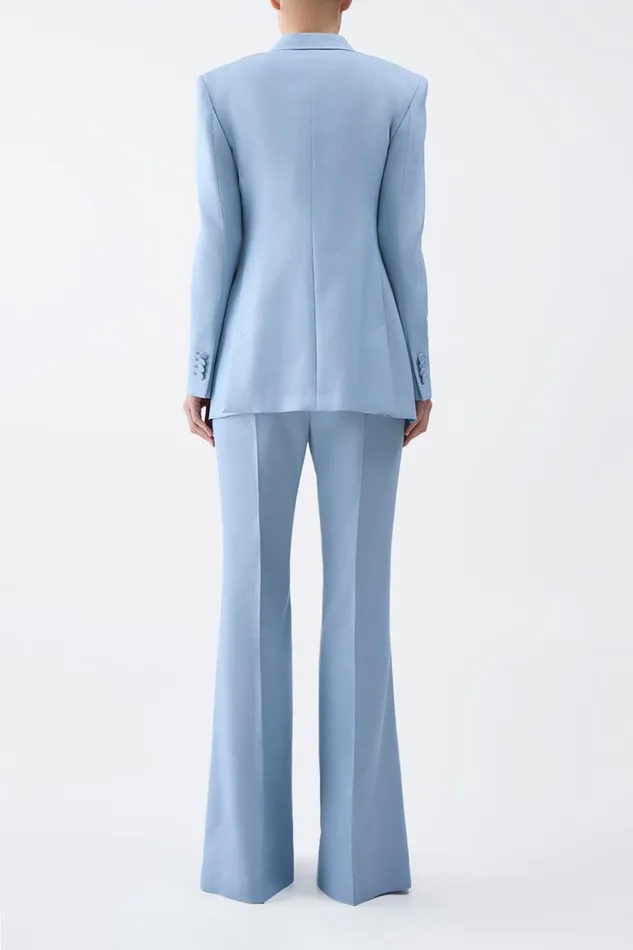 Pants Women Gabriela Hearst Rhein Pant In Stone Blue Silk Virgin Wool