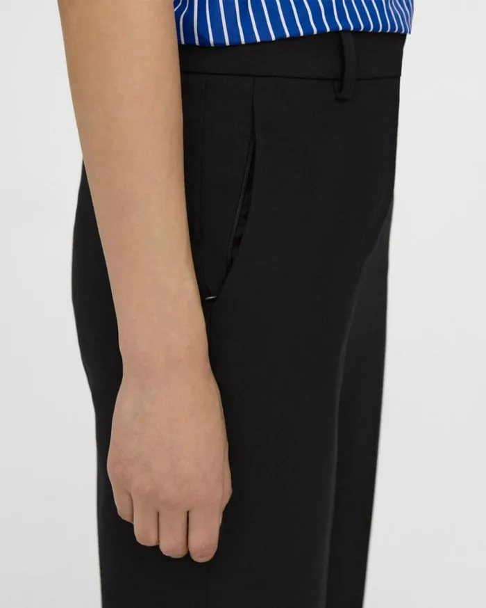 Pants Women Theory HighWaist StraightLeg Pant In Stretch Cotton Black Pants Women Theory HighWaist StraightLeg Pant In Stretch Cotton Black