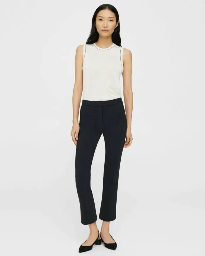 Pants Women Theory Slim Kick Pant In Precision Ponte Black