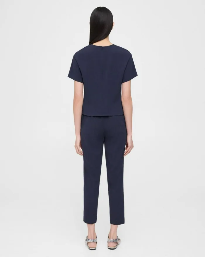 Pants Women Theory Treeca PullOn Pant In Striped Admiral Crepe Nocturne Navy Pants Women Theory Treeca PullOn Pant In Striped Admiral Crepe Nocturne Navy