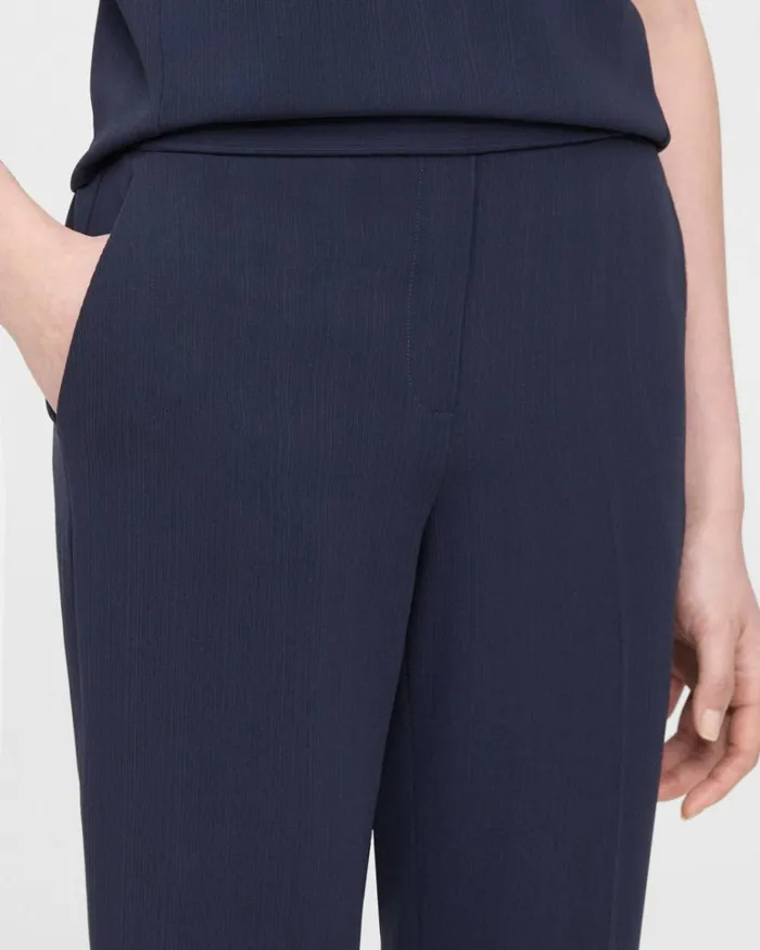 Pants Women Theory Treeca PullOn Pant In Striped Admiral Crepe Nocturne Navy Pants Women Theory Treeca PullOn Pant In Striped Admiral Crepe Nocturne Navy
