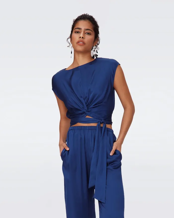 Persephone Top Indigo Women DVF Tops