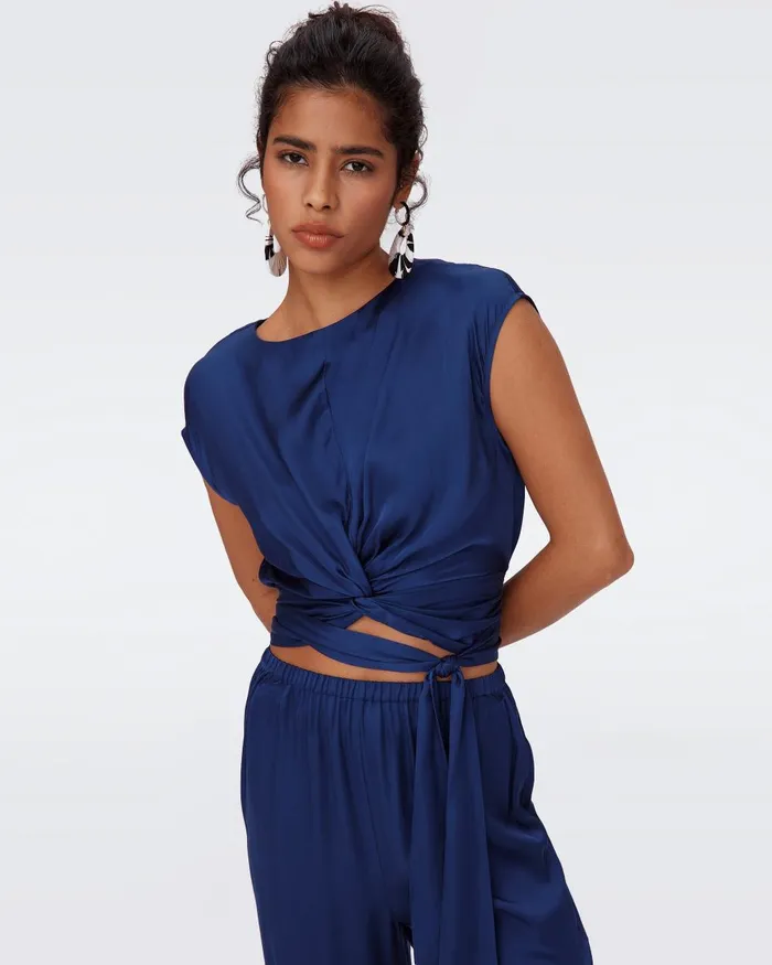 Persephone Top Indigo Women DVF Tops