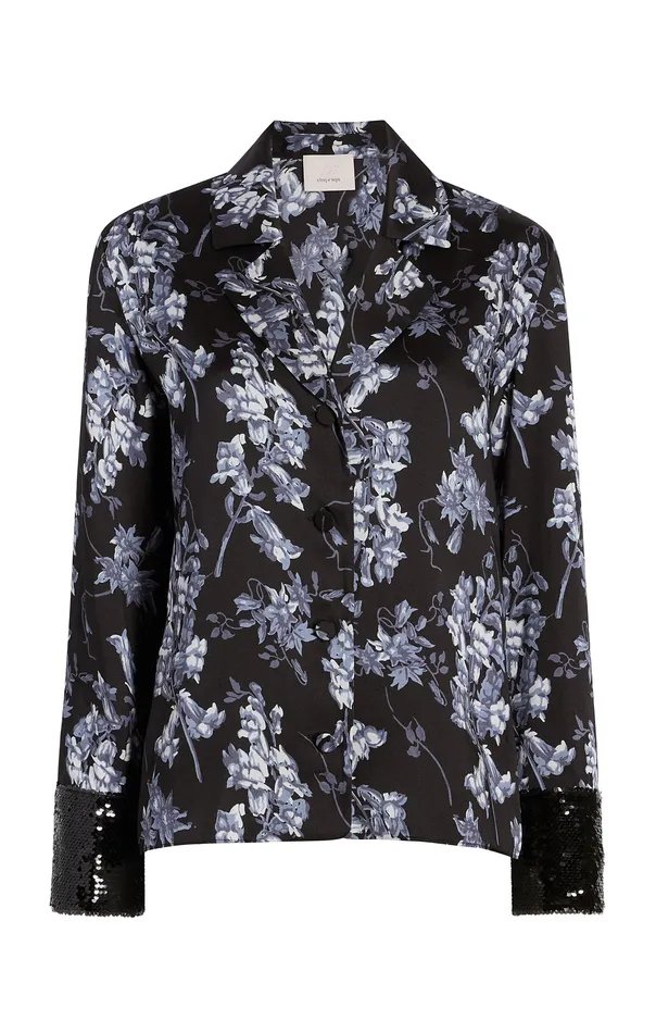 Phoebe Top Coastal Floral Black Multi Women Tops Cinq Sept