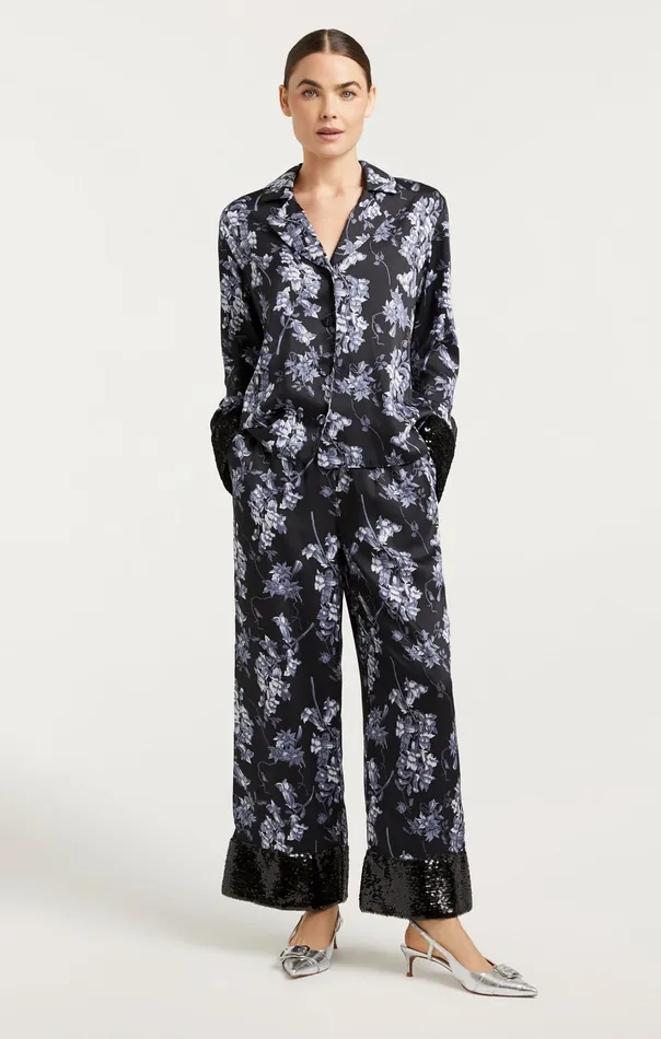 Phoebe Top Coastal Floral Black Multi Women Tops Cinq Sept