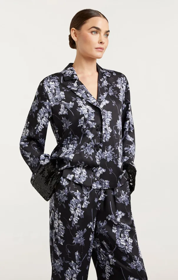 Phoebe Top Coastal Floral Black Multi Women Tops Cinq Sept