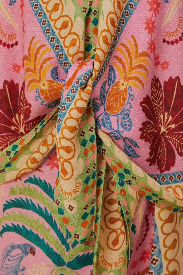 Pink Fruits Queen Scarf Lenzing Ecovero Viscose Blouse Women FARM Rio Blouses