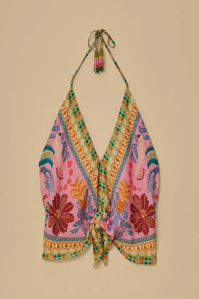 Pink Fruits Queen Scarf Lenzing Ecovero Viscose Blouse Women FARM Rio Blouses