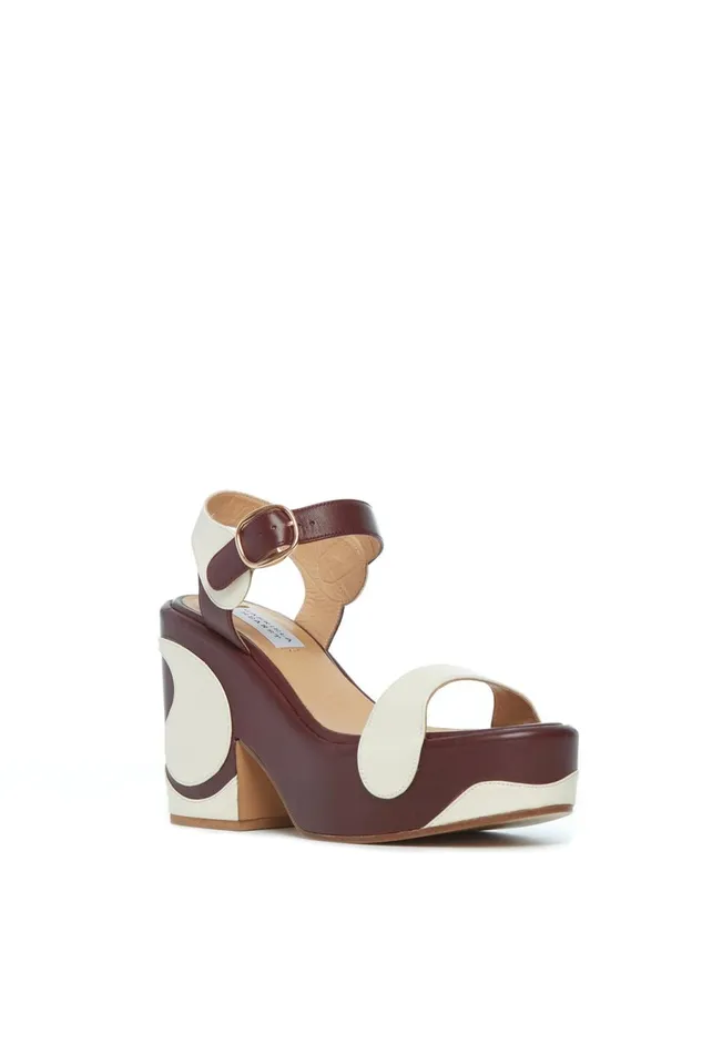 Platforms Women Gabriela Hearst Iris Platform Sandal In Cream Bordeaux Nappa Leather