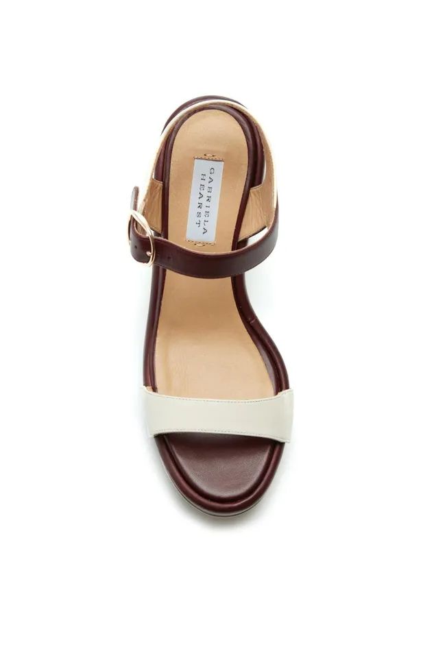 Platforms Women Gabriela Hearst Iris Platform Sandal In Cream Bordeaux Nappa Leather